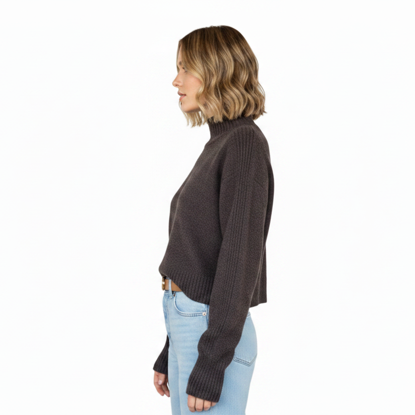 Merino Possum Silk | Cropped Turtleneck