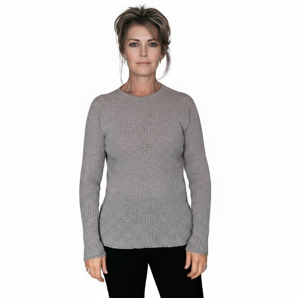 Cotton Merino Possum Full Rib Sweater Front