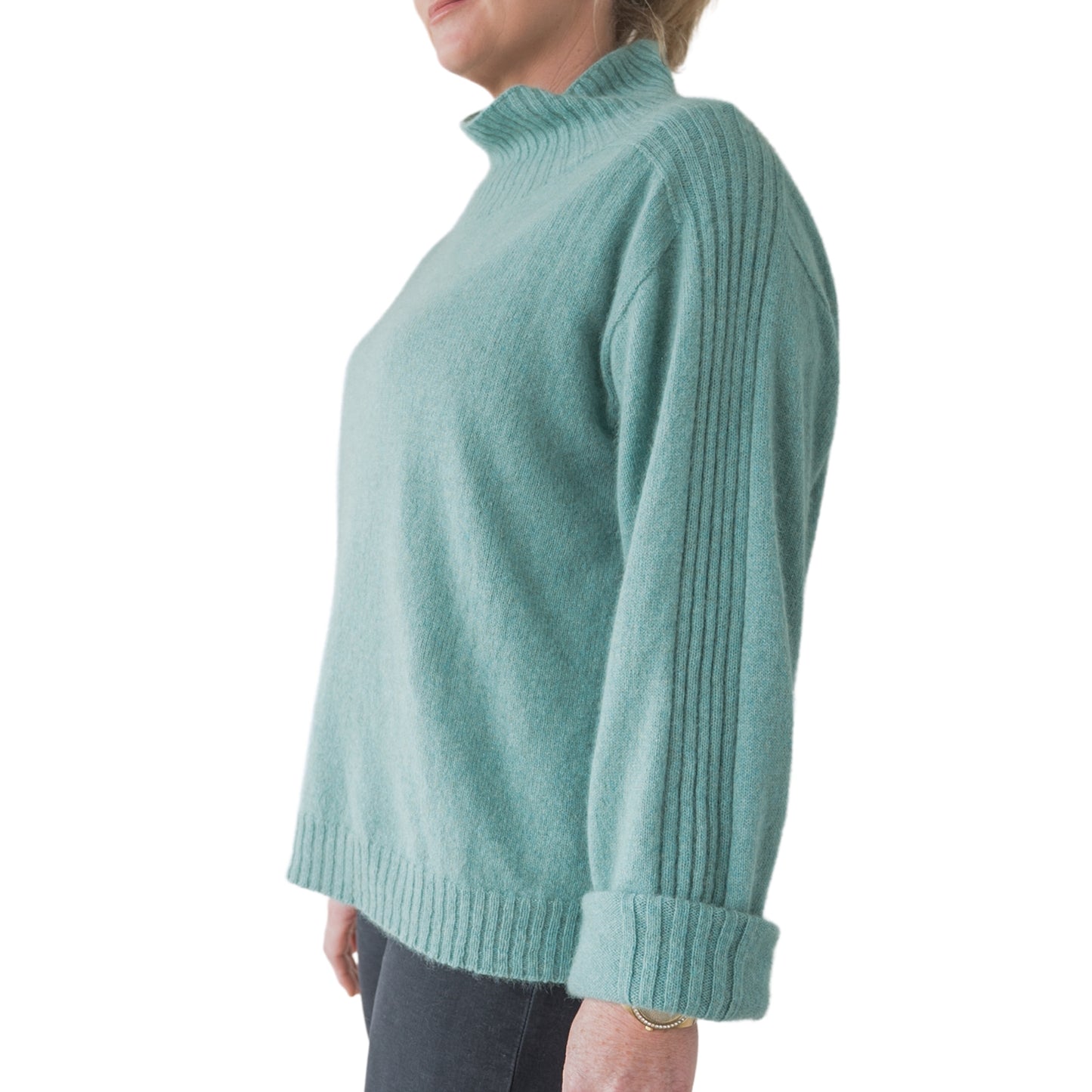 sports stripe jumper in colour seafoam