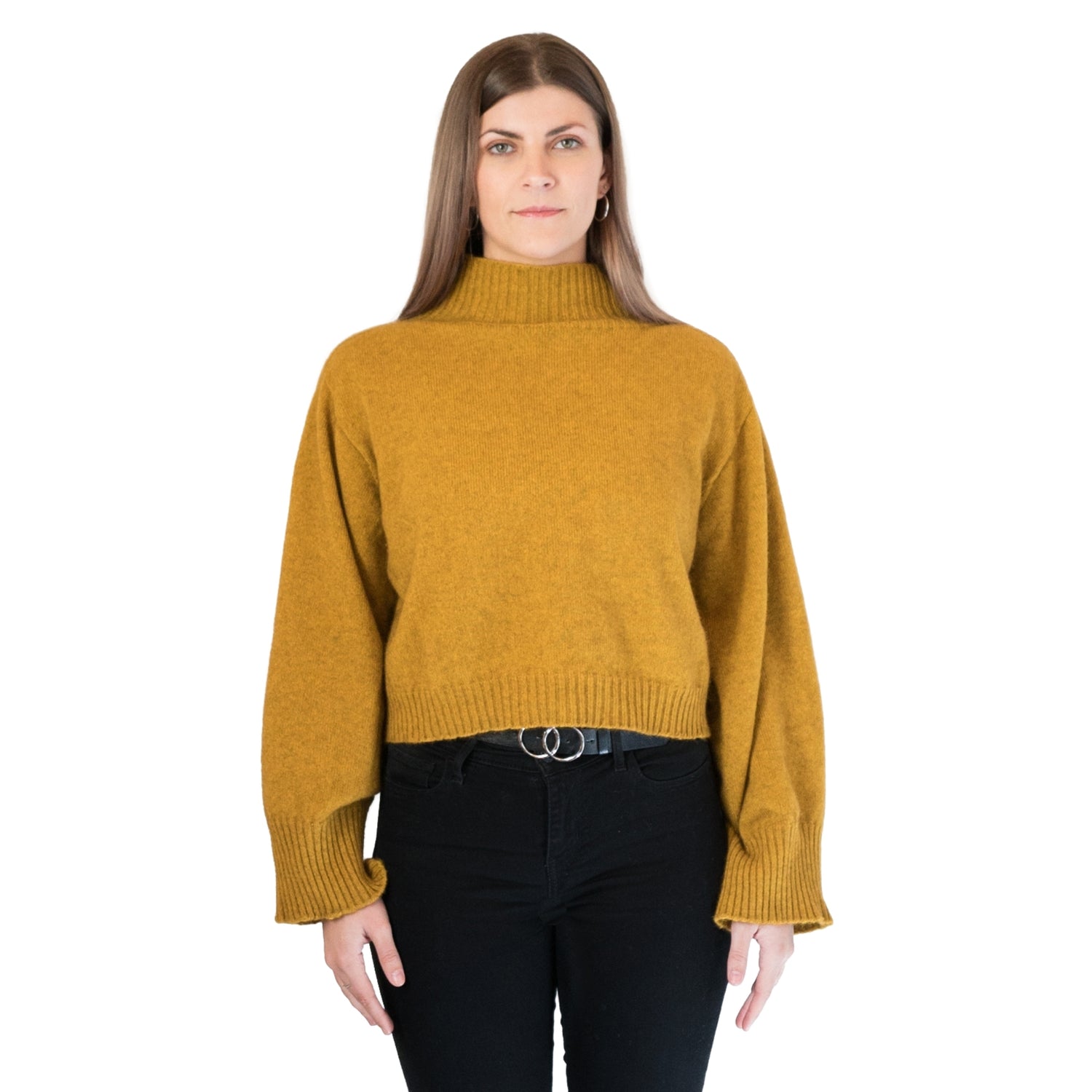 Bell sleeve in colour sunflower. Front