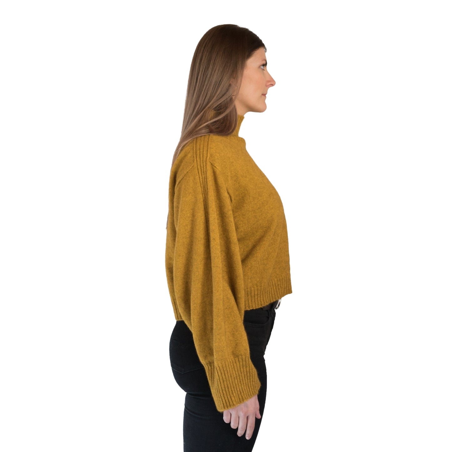 Bell sleeve in colour sunflower. Side