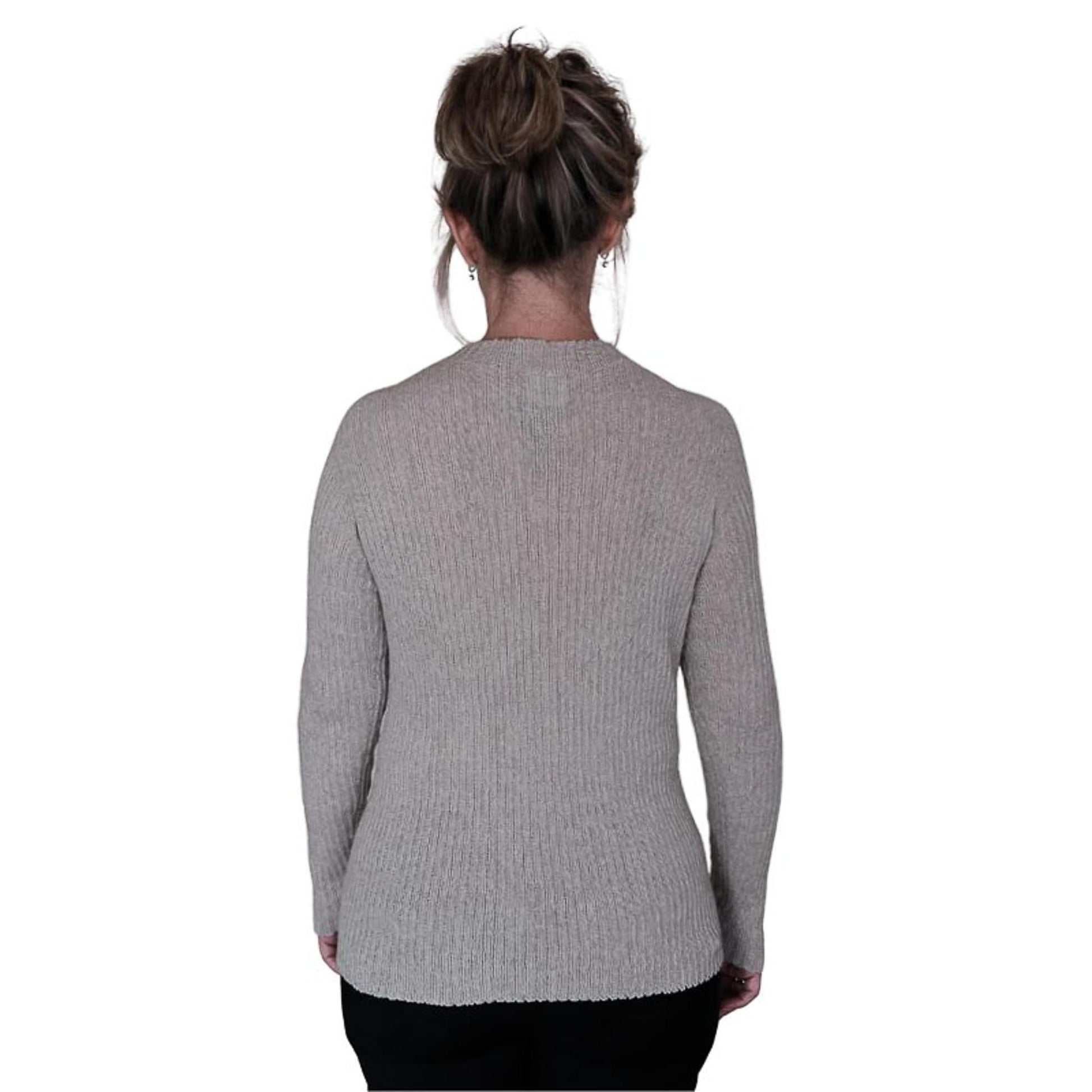 Cotton Merino Possum full rib Sweater Back