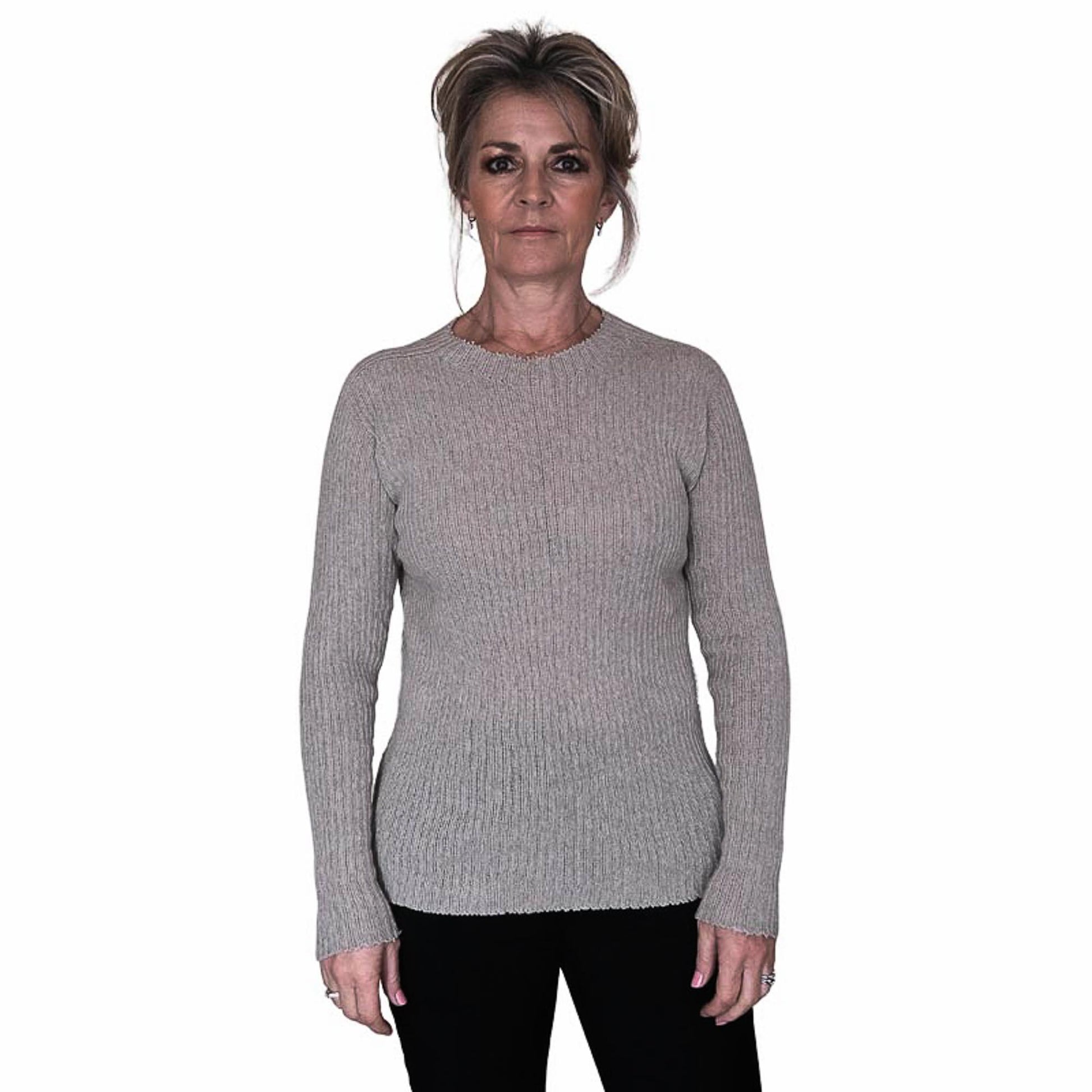 Cotton Merino Possum Full Rib Sweater Front