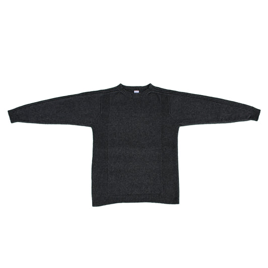 Mens side rib sweater in colour charcoal. Front